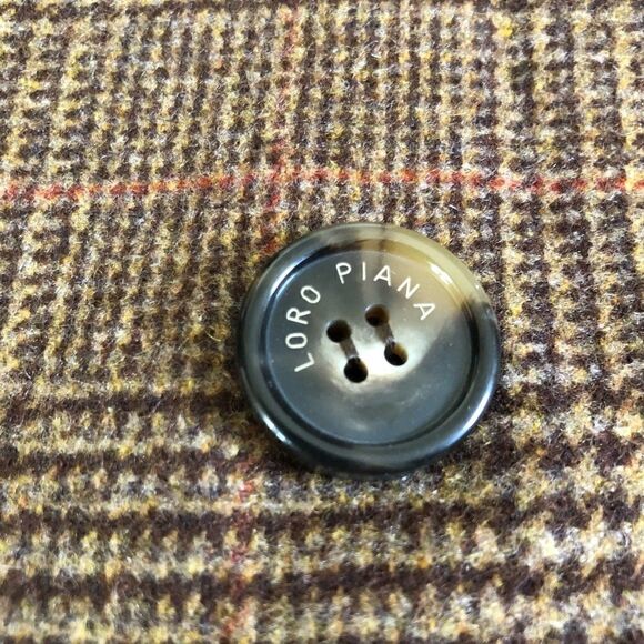 NWT $8.5K LORO PIANA Galles Cashmere Double Brown Plaid Jacket - Picture 5 of 13